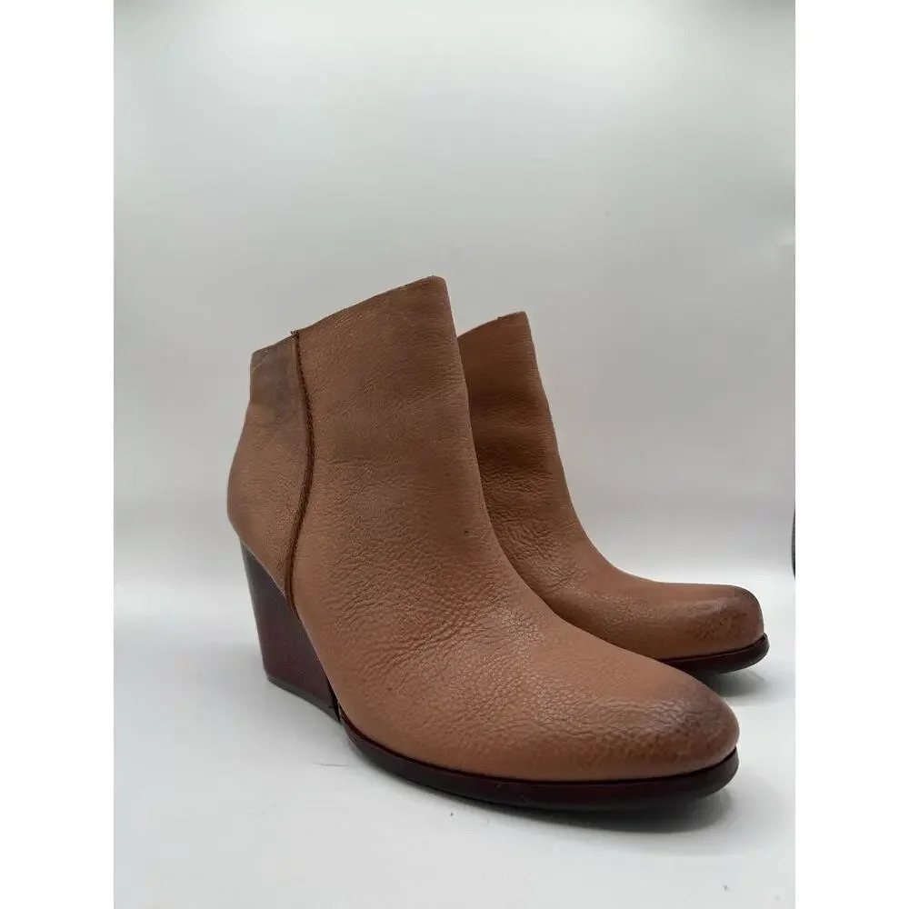 Kork Ease Women's Natalya Wedge Bootie Natural Brown Tan Camel Leather Sz 9.5 - Picture 5 of 13